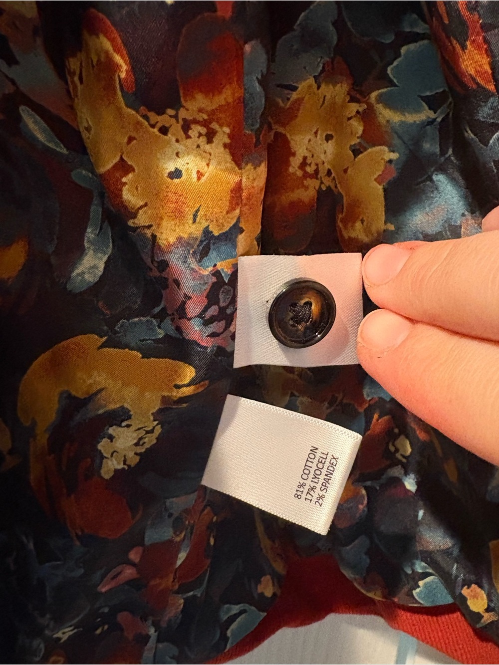 Murano Multicolor Floral Lined Vest with Button Detail - Picture 3 of 7